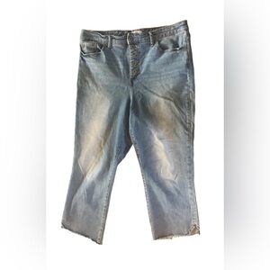 Sofia By Sofia Vergara Leslie Slim Straight Button Fly Cropped Jean 12 Raw Hem